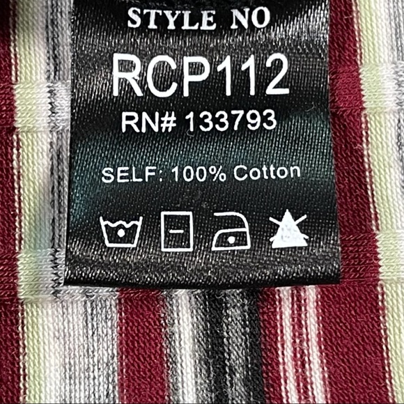 POL size large black, grey, red, cream, & white striped bodysuit, snap bottom - Picture 11 of 16